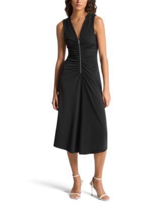 MICHAEL Michael Kors Women's Sleeveless Center Front Zipper Midi Dress -  Macy's