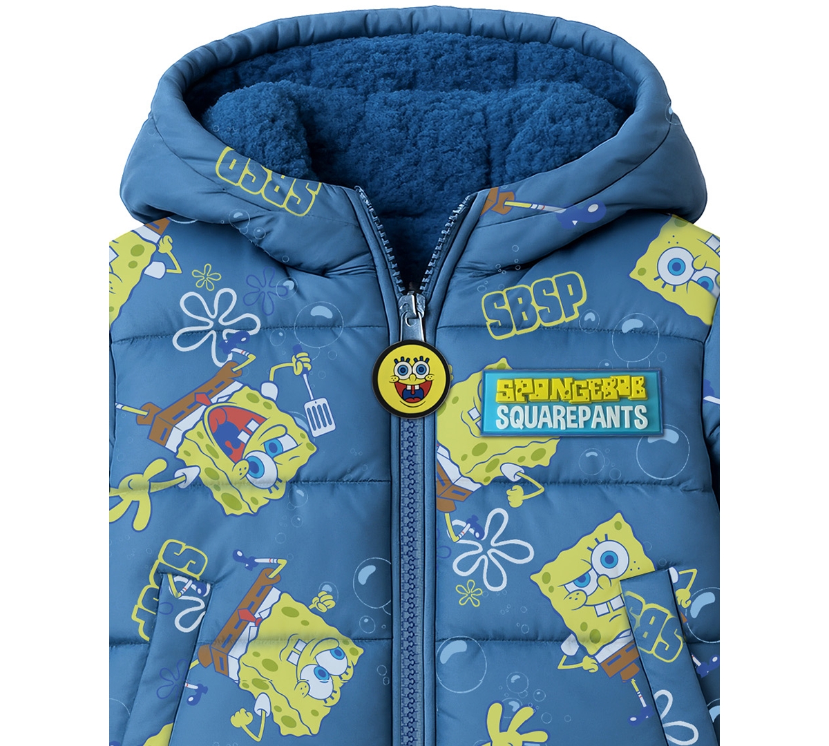 SpongeBob SquarePants Boys 2T-7 Printed Puffer Jacket