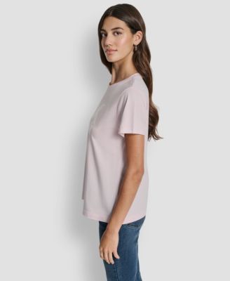 Women's Embellished Logo Detail Crew Neck T-Shirt