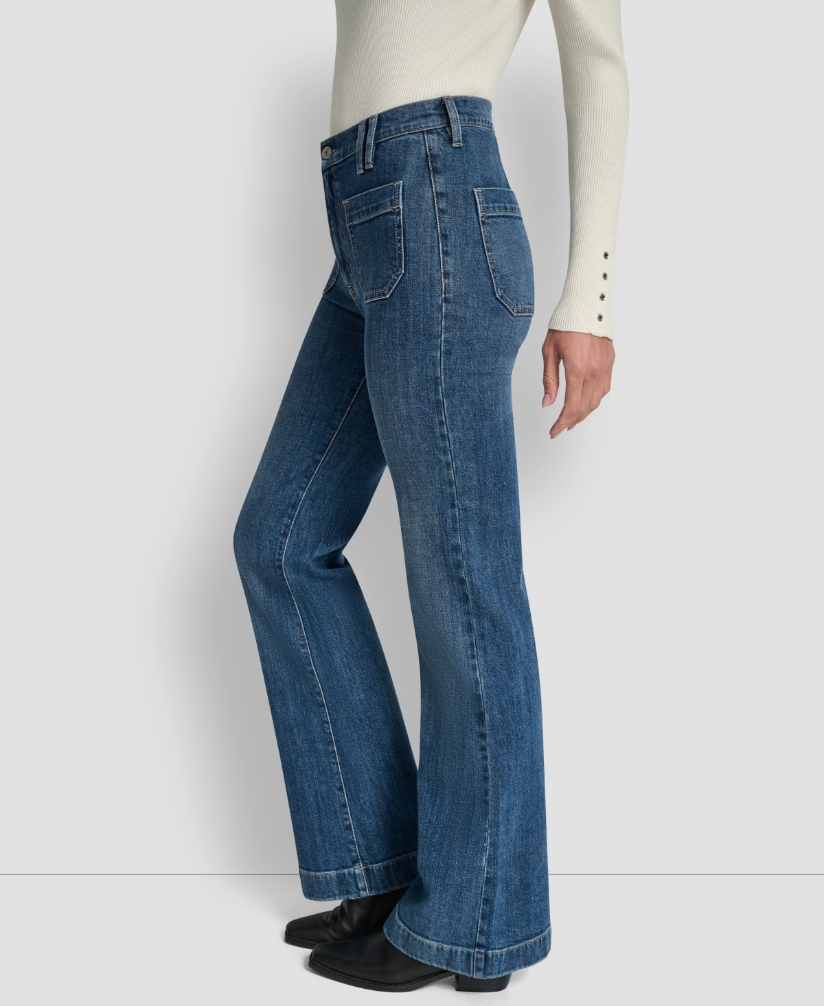 Dkny Jeans Women's High-Rise Relaxed Flare