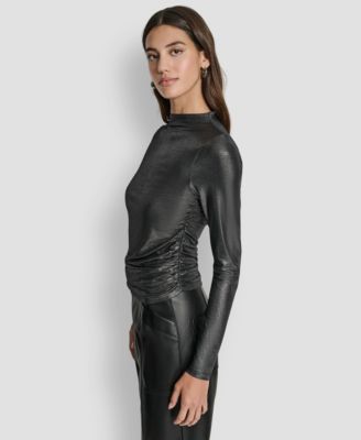 Women's Ruched Detail Long-Sleeve Top