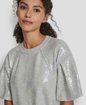 Women's Sequin Crew Neck Sweatshirt