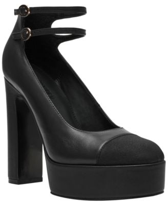Women's Peyton Cap-Toe Platform Mary-Jane Pumps