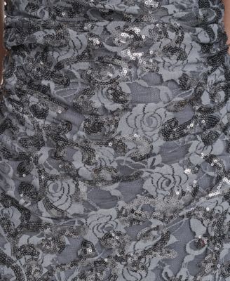 Petite Cowl Neck Sequin Lace Dress