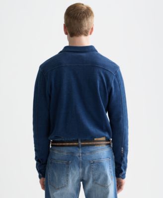 Men's Washed Textured Long-Sleeve Shirt