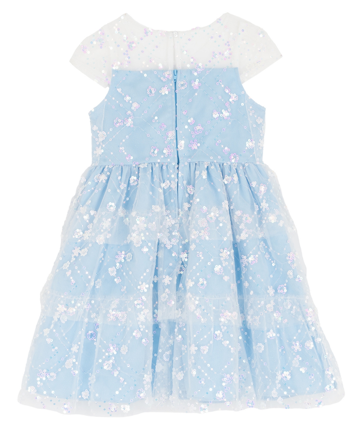 Rare Editions Girls 2T-6X Sequin Mesh Illusion Body Dress