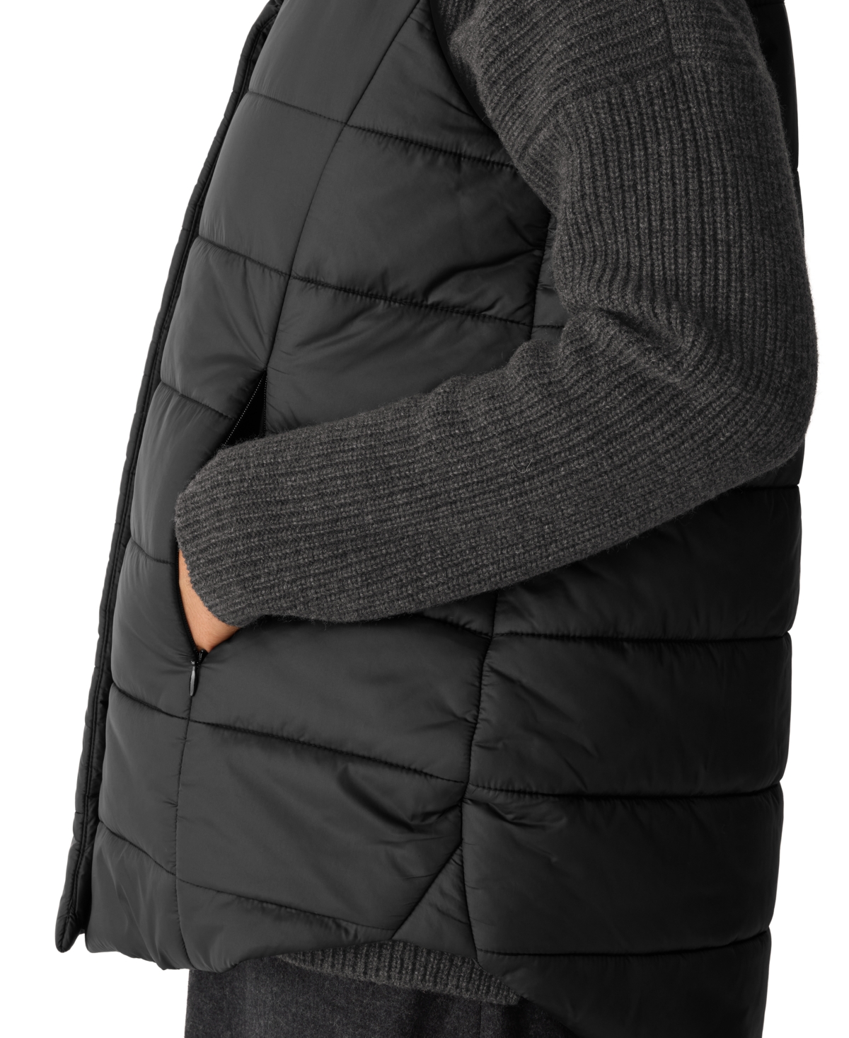 Eileen Fisher Women's Stand Collar Sleeveless Vest, Regular and Plus