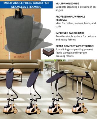 Professional Garment Steamer with Dual Bar and Ironing Board