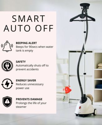 Smart Auto Off Upright Garment Steamer with Wheels and Descaler Maintenance Packet
