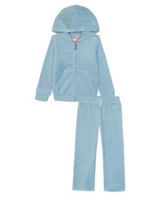 Juicy Couture - Girls 4-6X 2-Piece Velour Full Zip Hoodie and Jogger Pants Set