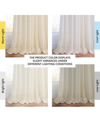 Grommet Textured Faux Linen Sheer Curtain