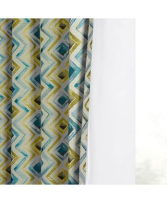 Geometric Faux Silk Jacquard Room Darkening Curtain