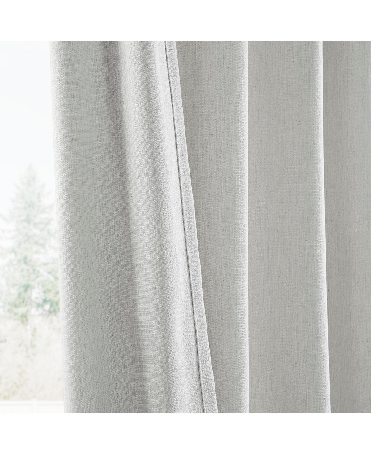 Half Price Drapes Off White Simply Faux Linen Curtain Pair (2 Panels