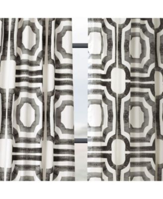 Geometric Printed Cotton Room Darkening Curtain