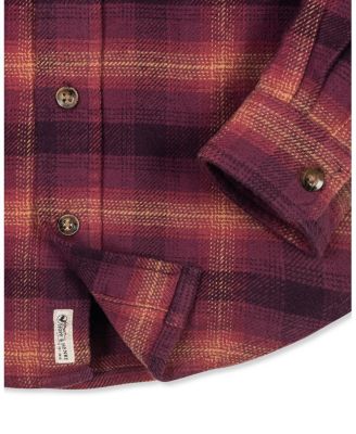 Little and Big Boys' Organic Long Sleeve Flannel Button Down Shirt