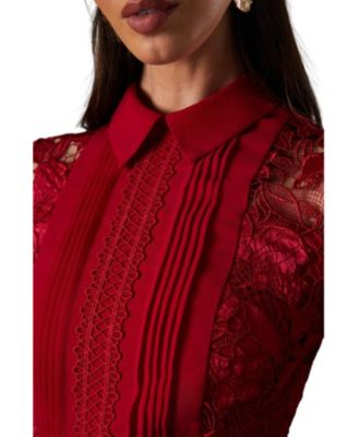 Women's Long Sleeve Midi Shirt Dress