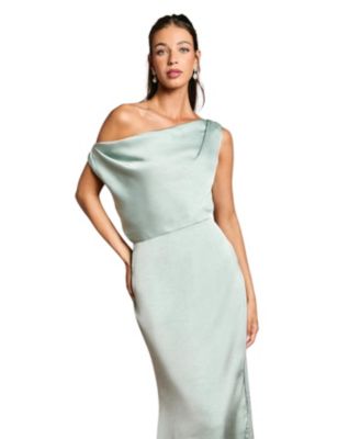 Women's Satin Bridesmaid Midi Dress