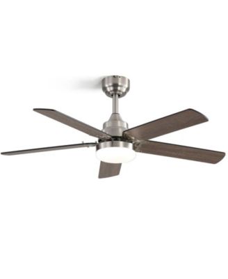 42-inch Modern Minimalist Sand Nickel 5-Blade Ceiling Fans with Led Lights and Remote Control