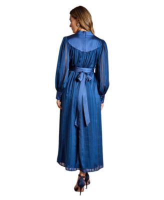 Women's V-Neck Long Sleeve Maxi Dress