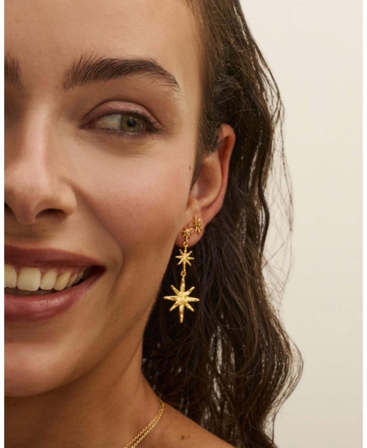 Ottoman Hands Star Drop Earrings