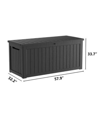 230 gal Patio Waterproof Resin Deck Box Lockable Outdoor Storage Garden Tools