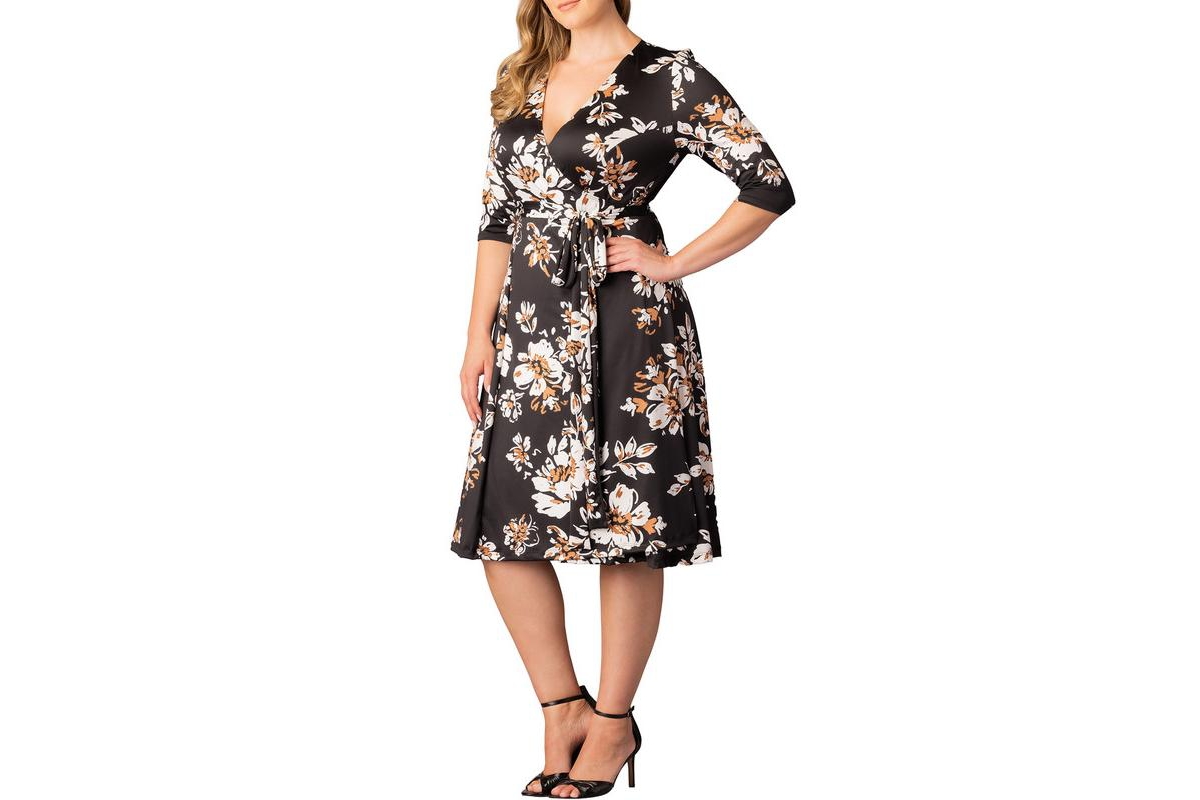 Kiyonna Plus Signature Print Wrap Dress