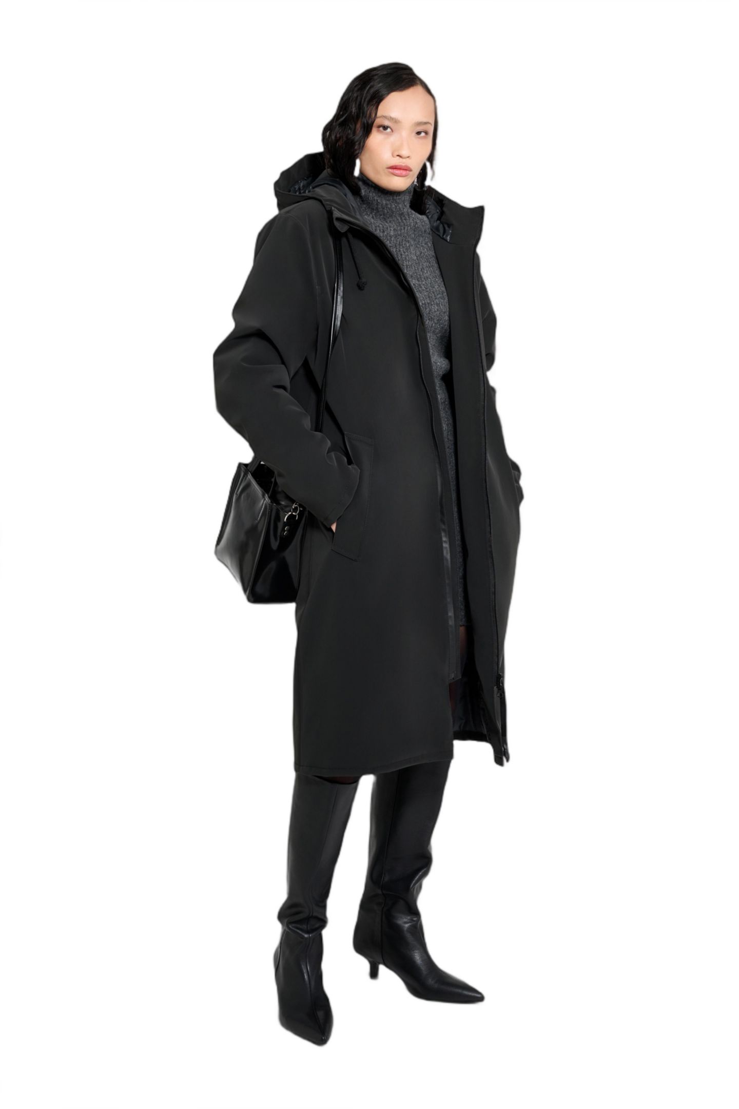 Мужское пальто Stutterheim Stockholm Long Matte Winter, цвет: Чёрный — фото 6