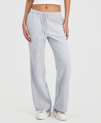 Juniors' Tie-Waist Straight-Leg Fleece Pants 