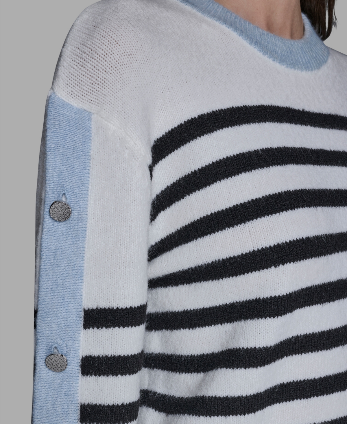 Karl Lagerfeld Women's Striped Crewneck Sweater In Multi