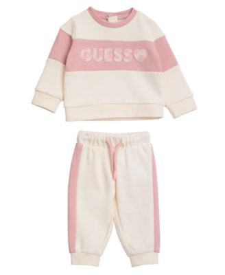 GUESS - Baby Girls 2-Piece Long-Sleeve Sweatshirt and Sweatpants Set