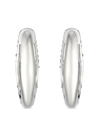 White Sapphire (0.42 ct. t.w.) and Sapphire Ombres (1.33 ct. t.w.) Hoop Earrings in 14k Vanilla Gold