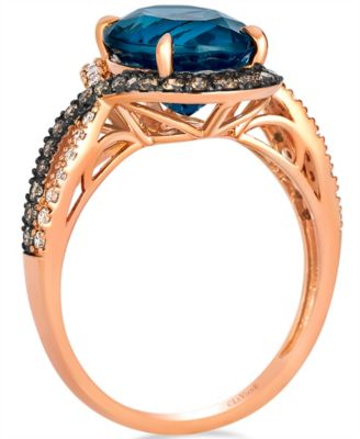 London Blue Topaz (4 ct. t.w.) in 14k Strawberry Gold