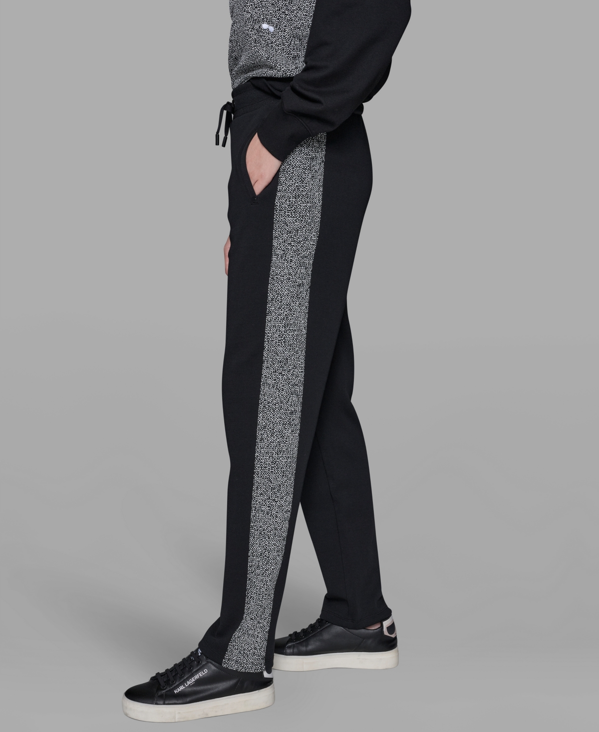 Karl Lagerfeld Women's Mid-rise Straight Jogger Pants In Black