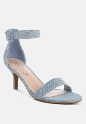 Womens Ozula Denim Kitten Heel Sandals