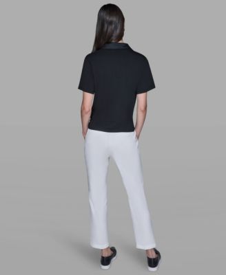 Women's Short-Sleeve Collared Polo Top