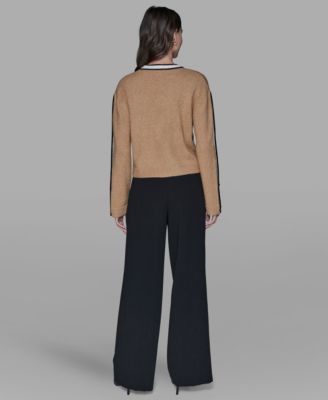 Women's Contrast Trim Pull-On Sweater