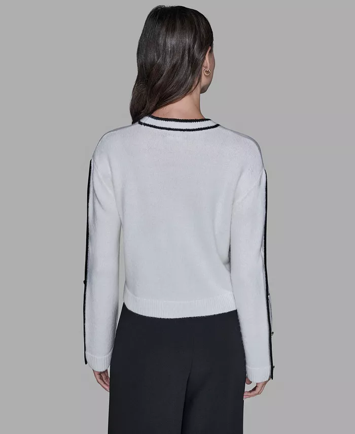 Women's Contrast Trim Pull-On Sweater - thumbnail 10