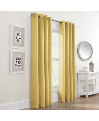 Harmony Light Filtering Crinkled Texture on Supple Drapeable Flowing Fabric Grommet Curtain Panel 52" x 84" Yellow