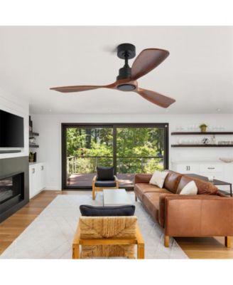 48-inch Modern Black 3-Blade Flush Mount Ceiling Fans Supports Remote Control 6-Speed Arbitrary Adjustment and Timing Function