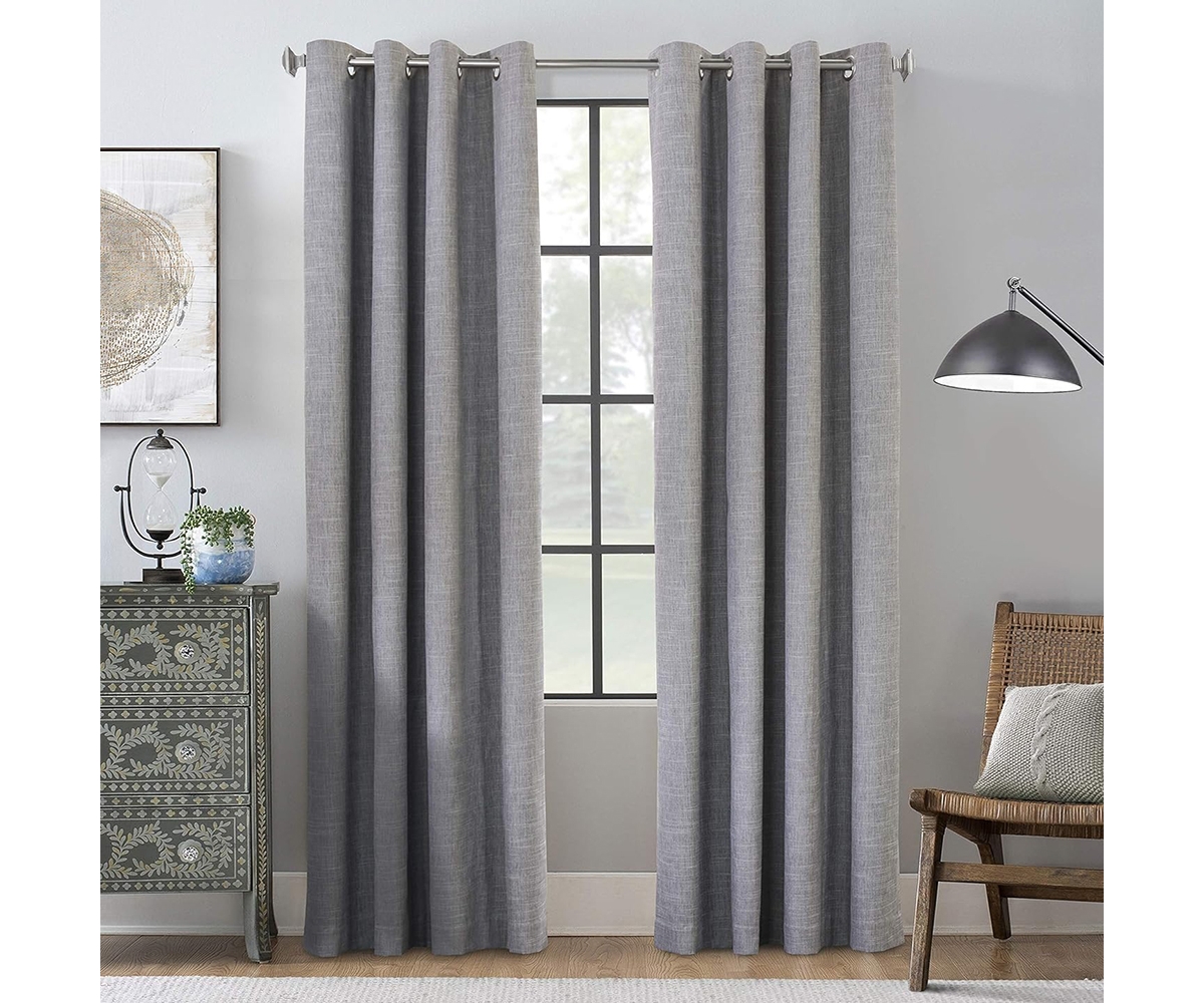 Commonwealth Home Fashions ThermaPlus Maya Blackout Insulated Window Curtain, Grey