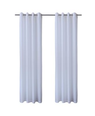 Commonwealth Seascapes Light Filtering Satiny Look and Feel Provide Privacy Grommet Outdoor Panel Pair Each 50" x 108" White