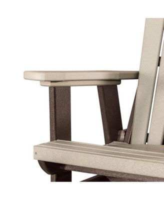 Fan Back Balcony Glider Made in the USA- Weatherwood, Tudor Brown