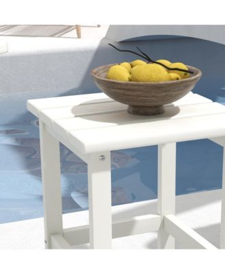 15" Adirondack Patio Side Table, HDPE Outdoor End Table,