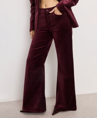 Women's Velvet Good Waist High Rise Palazzo Jeans, Regular & Plus Size