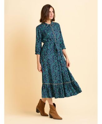 Women's Skye 3/4 Sleeve Shirt Midi Dress