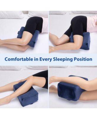 Memory Foam Knee Pillow for Side Sleepers Ergonomic Leg, Hip & Spine Support Cushion with Washable Cover