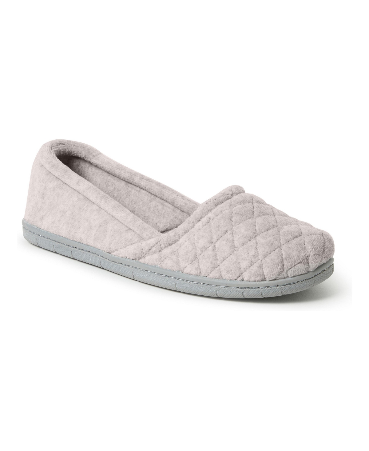 Dearfoams Women's Katie Velour Closed Back Slipper - Sleet