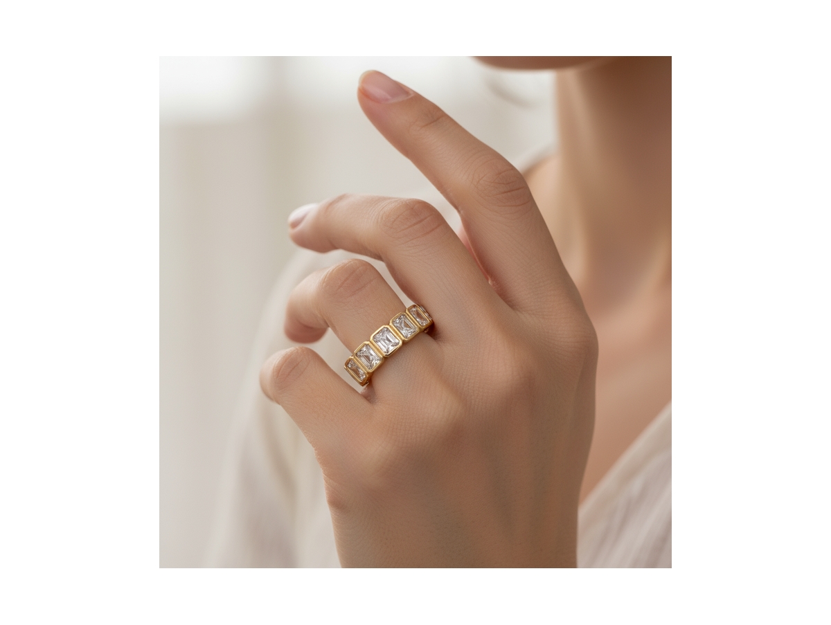 Bezel Set Cz Eternity Band