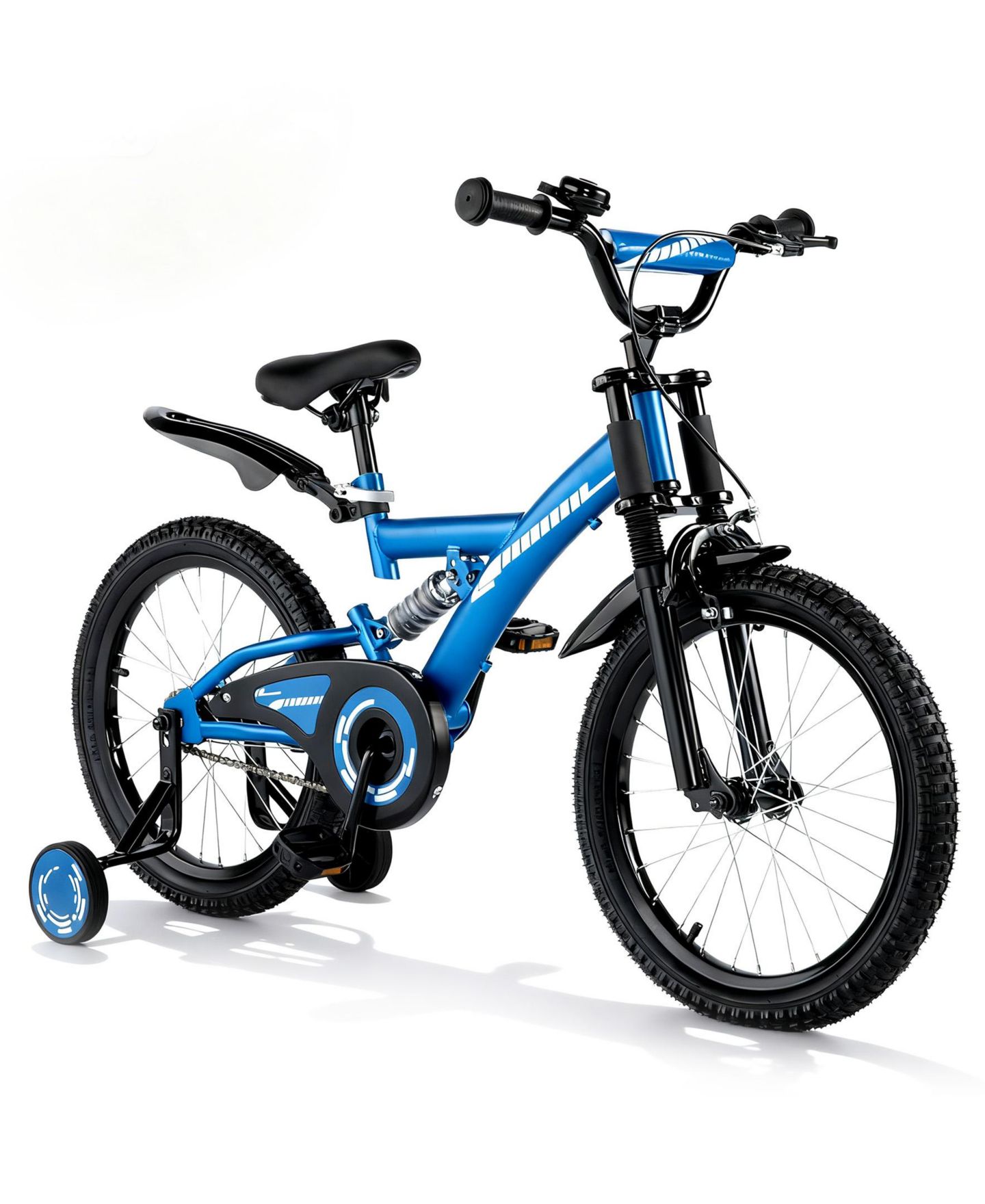 Детская игрушка SUGIFT 18-Inch Kids' Bike with Training Wheels, Adjustable Seat & Coaster Brake, Ages 4-9, цвет: Синий — фото 1
