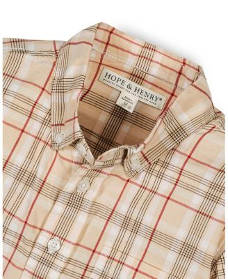 Boys Organic Long Sleeve Stretch Poplin Shirt